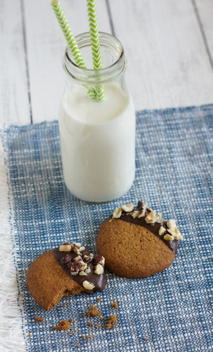 Galletas al lado de un tarro de leche