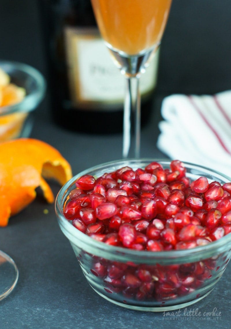 A bowl of pomegranate seeds.