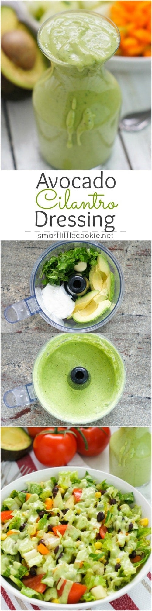 The best creamy avocado cilantro dressing! Made with only six ingredients in just 2 minutes.