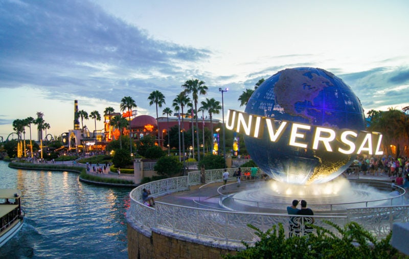 A photo of the Universal Studios globe.