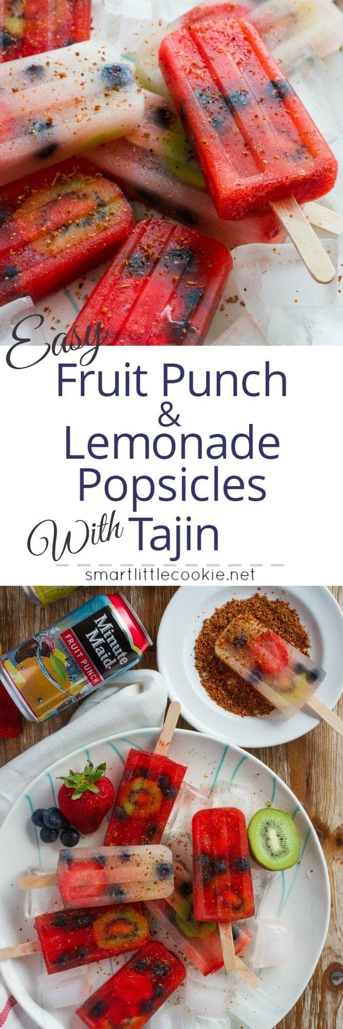 Pinterest graphic. Fruit punch popsicles with text overlay.