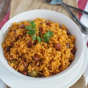 Rice with Beans (Moro de Habichuelas) ~ One of the most common dishes in the Dominican Republic, Moro is a mixture of rice, beans and vegetables. 