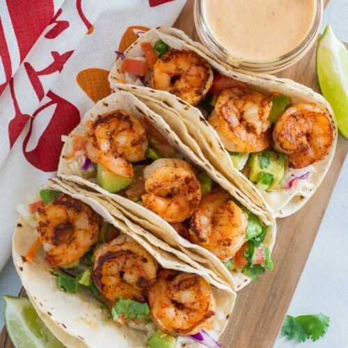 Easy Shrimp Tacos with Pineapple Chipotle Sauce - My Dominican Kitchen