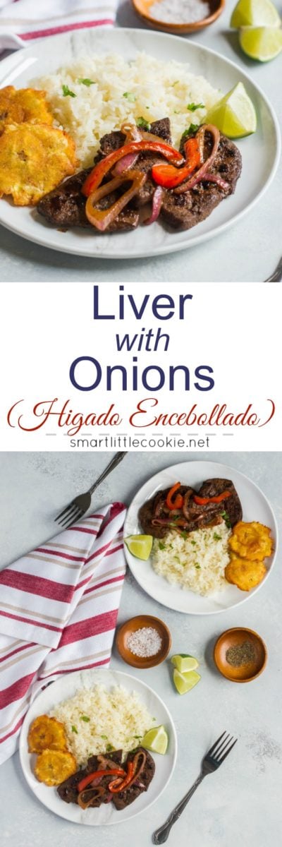 Pinterest graphic. liver and onions with text.