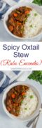 Traditional Dominican StyleSpicy Oxtail Stew (Rabo Encendio) made with beef oxtail, onions, peppers, garlic, cilantro, carrots, tomato sauce, latin seasonings. #HertipOurRecipe #ad