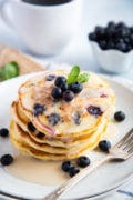Blueberry Pancakes on a plate