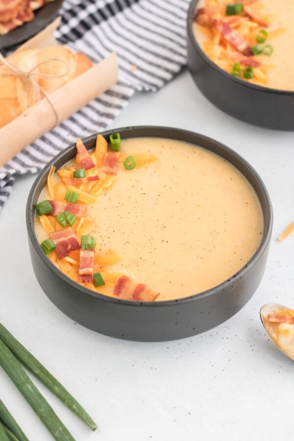 Potato soup in a bowl
