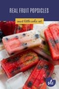 Real fruit popsicles on a plate with ice cubes Pinterest Graphic