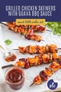 Chicken Skewers with Guava BBQ Sauce on a sheet pan Pinterest image 1