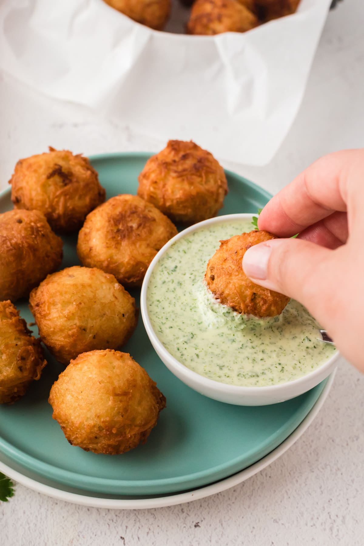 Cheese Stuffed Fried Yuca Balls & Cilantro Dressing My Dominican Kitchen