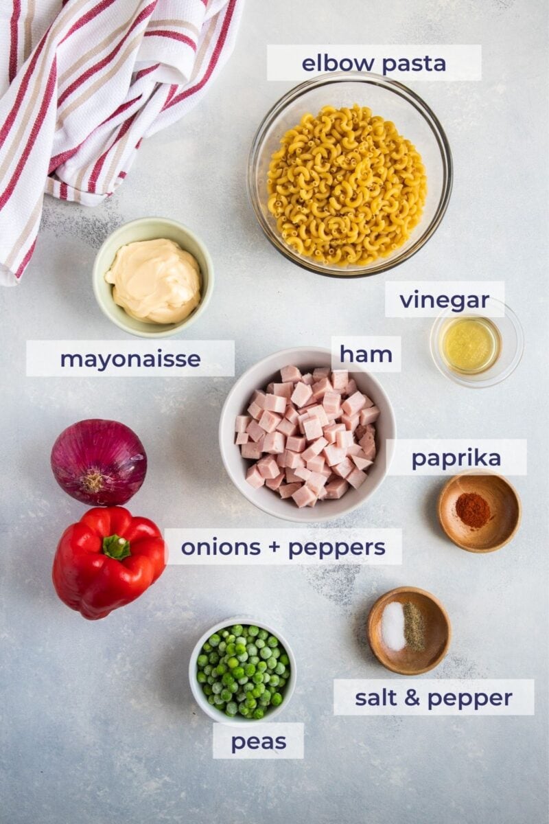 The ingredients to make the recipe in bowls.