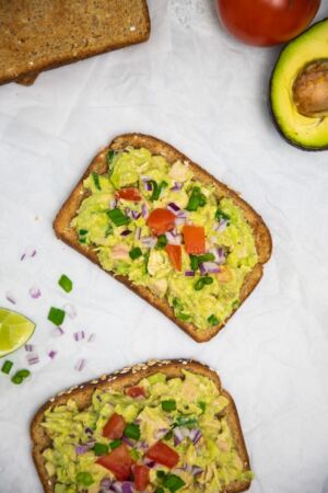 Tuna Avocado salad on toast