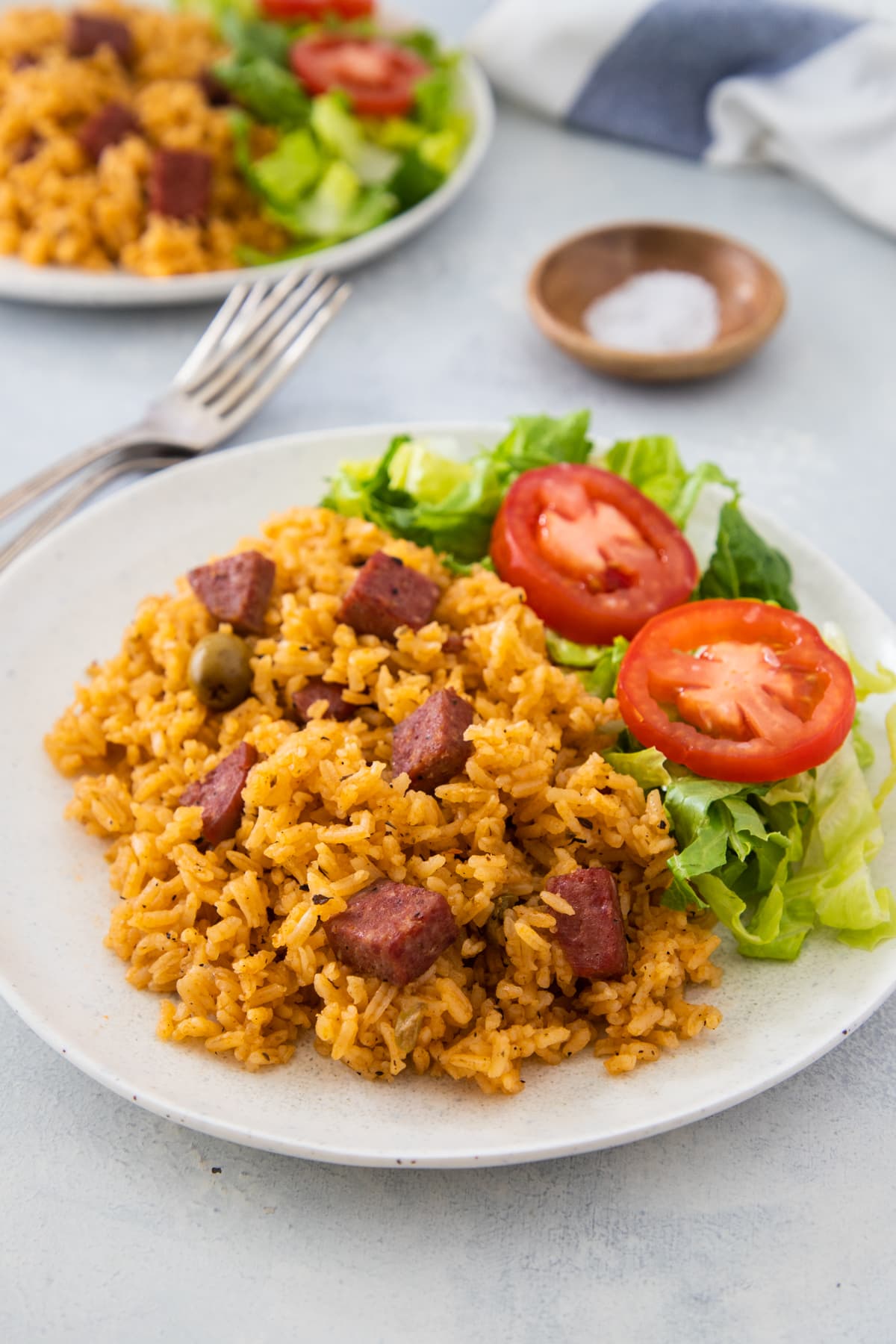 Dominican Locrio De Pollo - Dominican Style Chicken And Rice Stock