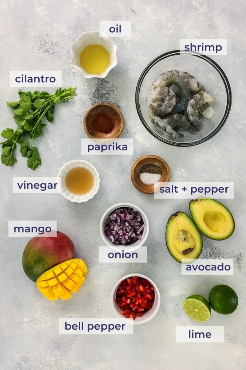 Shrimp Avocado Mango Salad ingredients