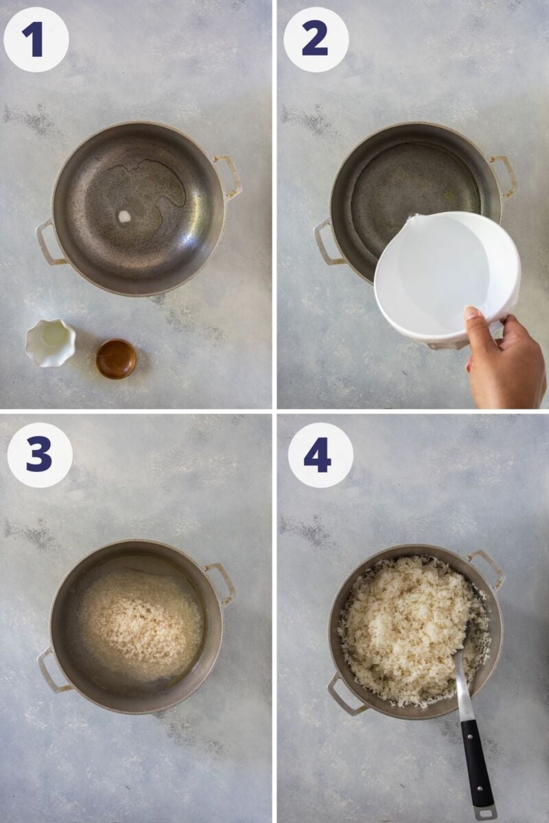 Cuatro fotos paso a paso para mostrar cómo preparar la receta.
