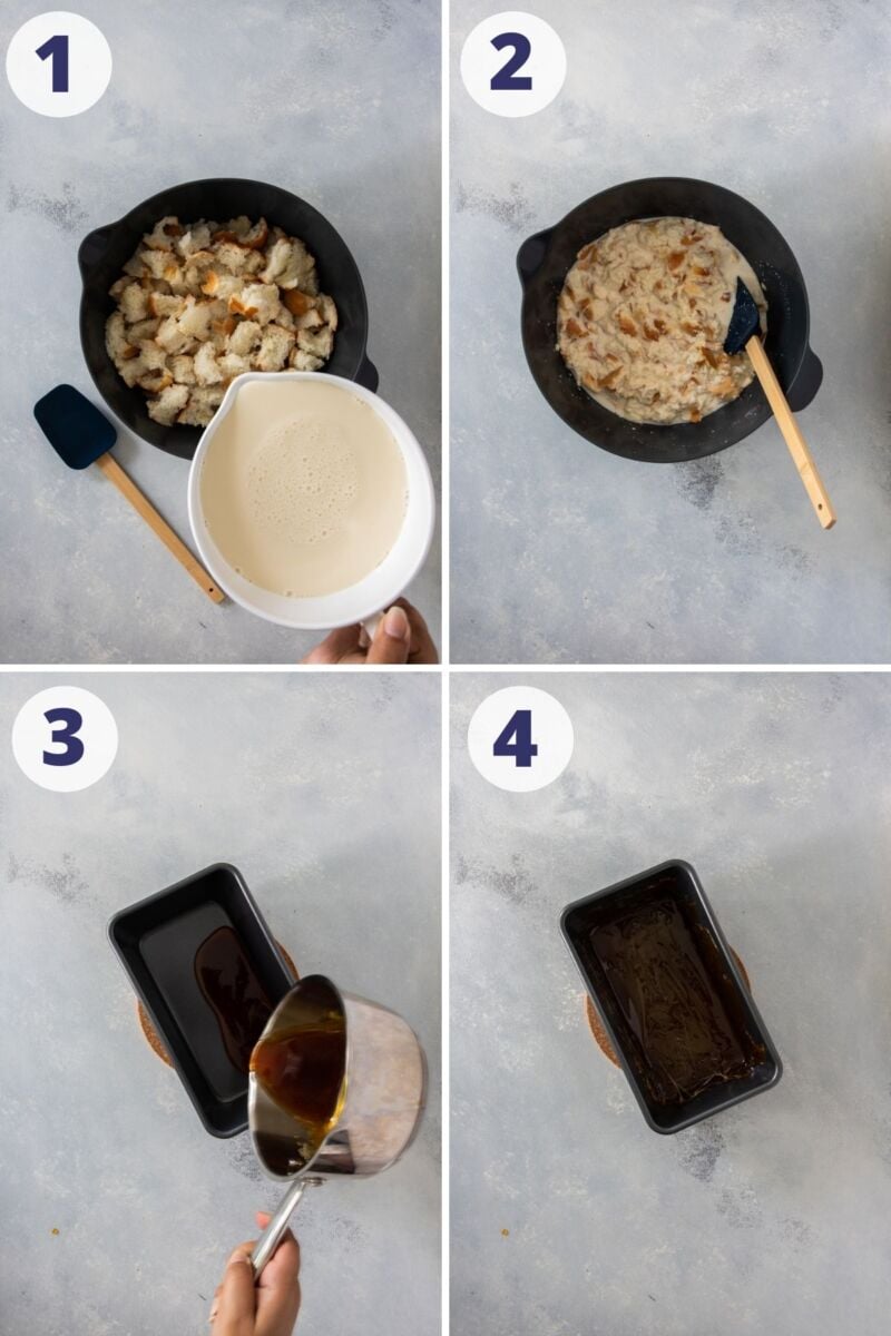 Cuatro fotos paso a paso para mostrar cómo preparar la receta.