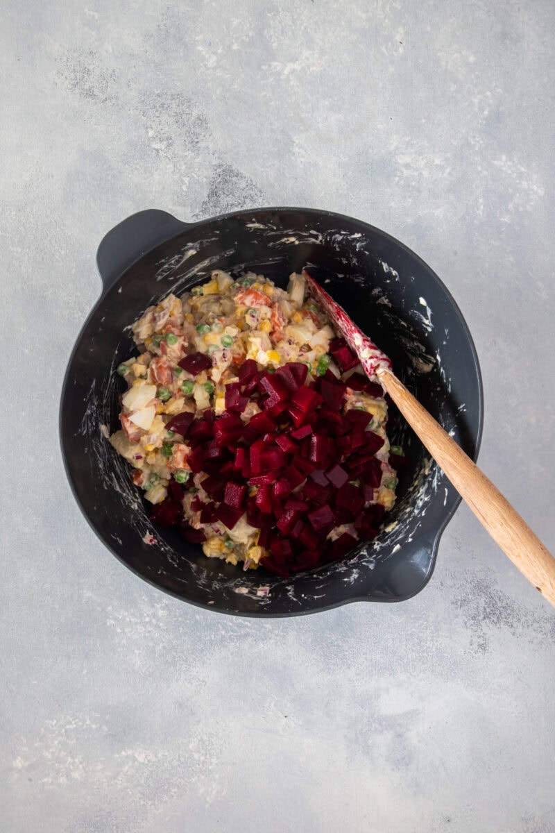 Ensalada Rusa in a large bowl