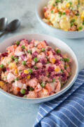 ensalada rusa in a white bowl