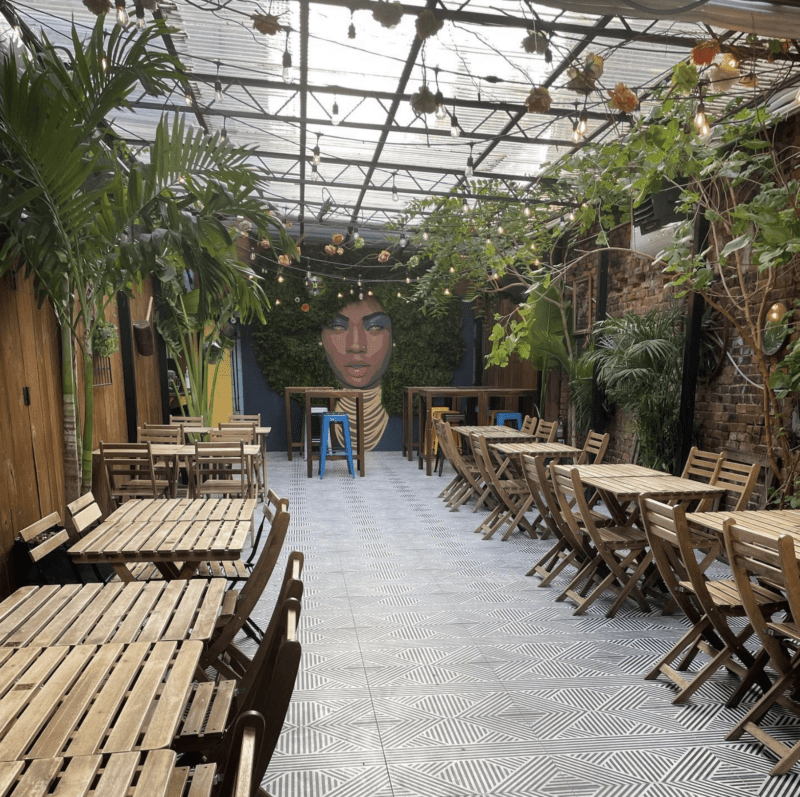 photo of the interior of the restaurant Santiago's Beer Garden