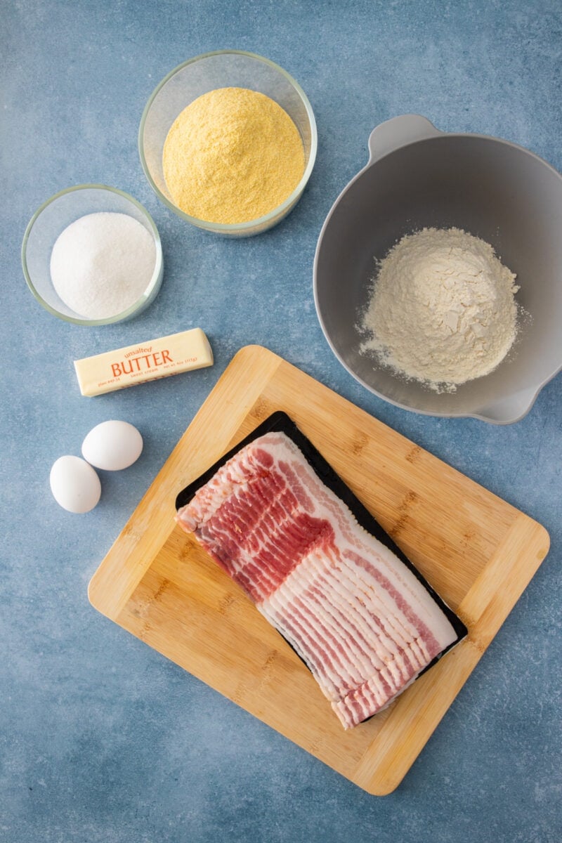ingredients for bacon corn muffins